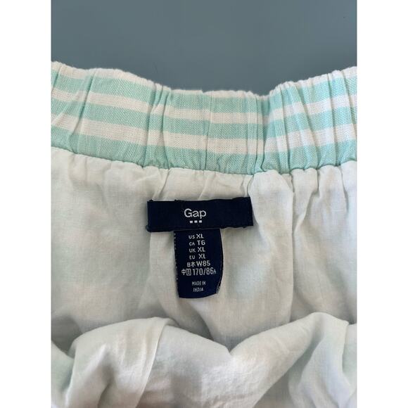 Gap womens striped mini skirt size XL linen blend lined pockets pull on - Picture 3 of 9